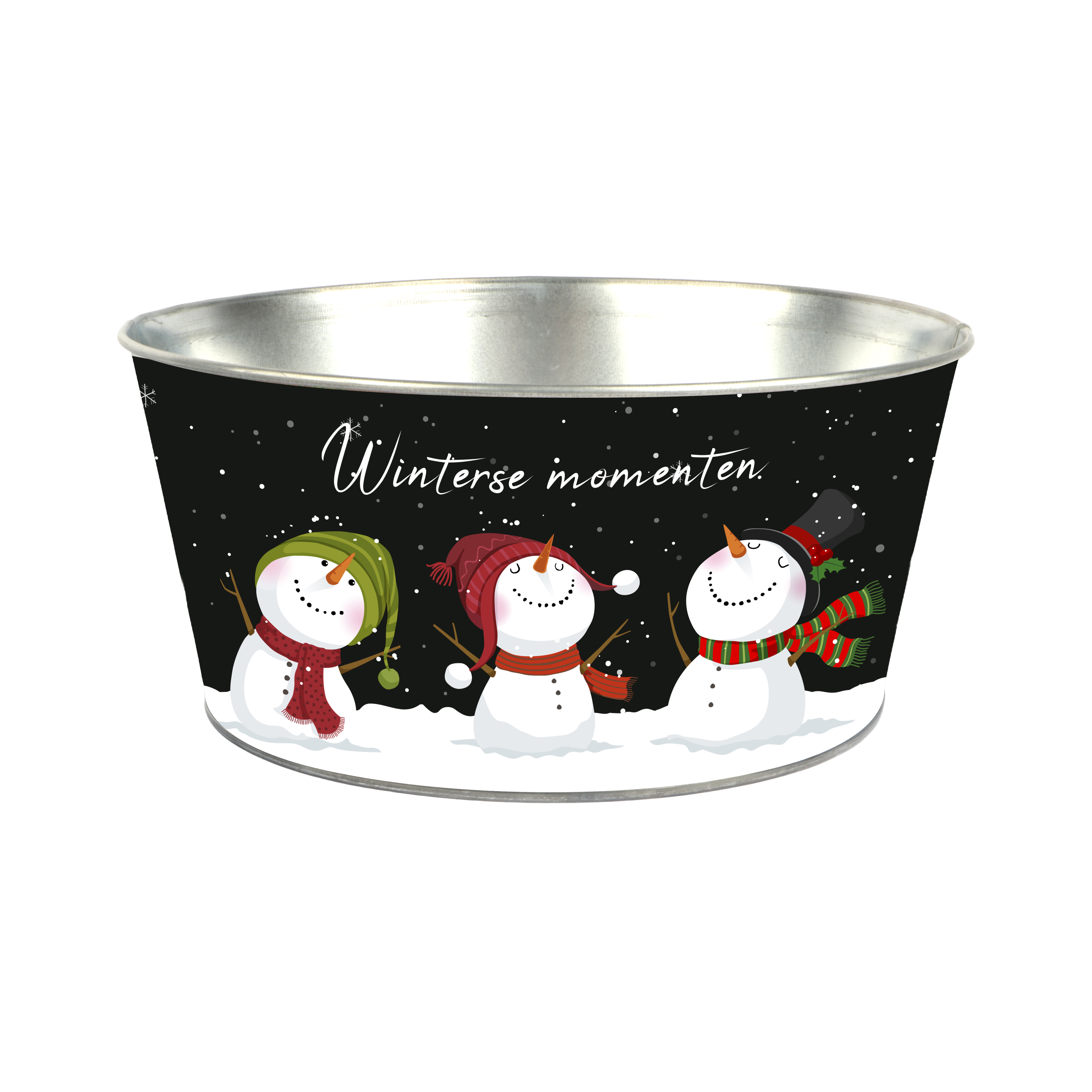 Afbeelding van Zinken bak 22x10 cm Winterse momenten