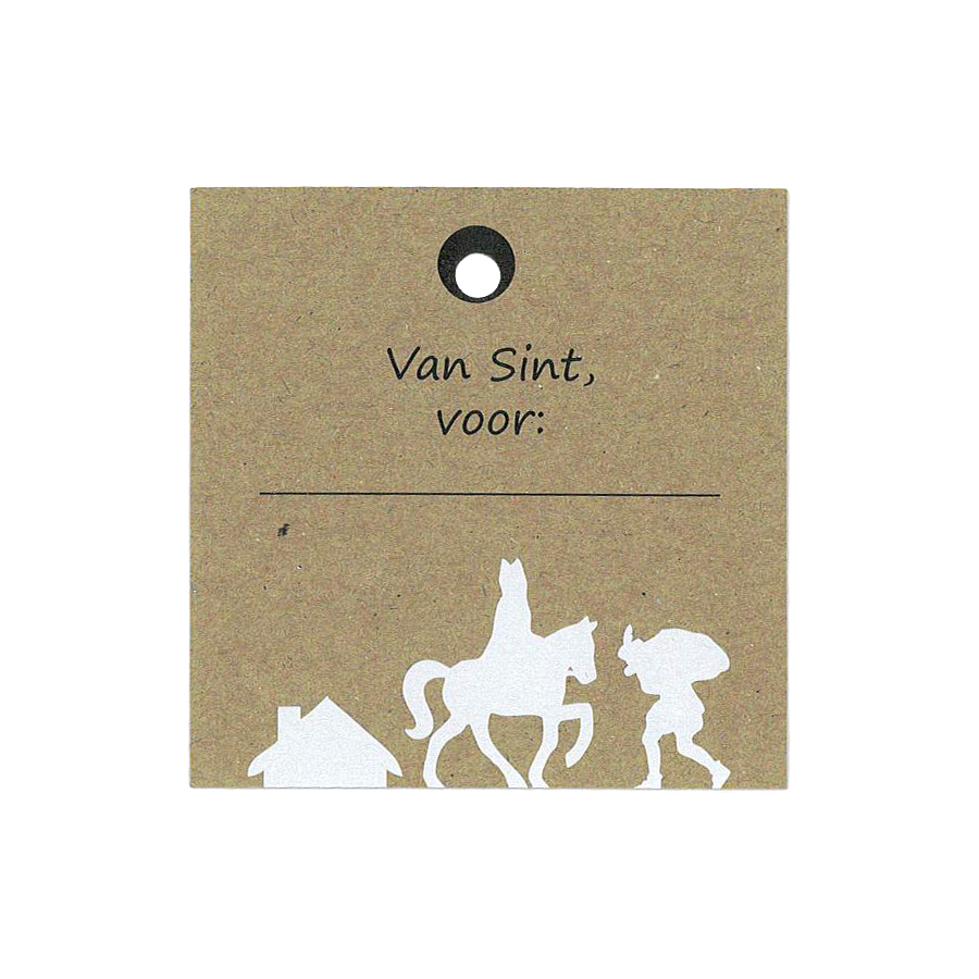 Afbeelding van Pak à 20 kadokaartjes 7x7 cm Van Sint voor