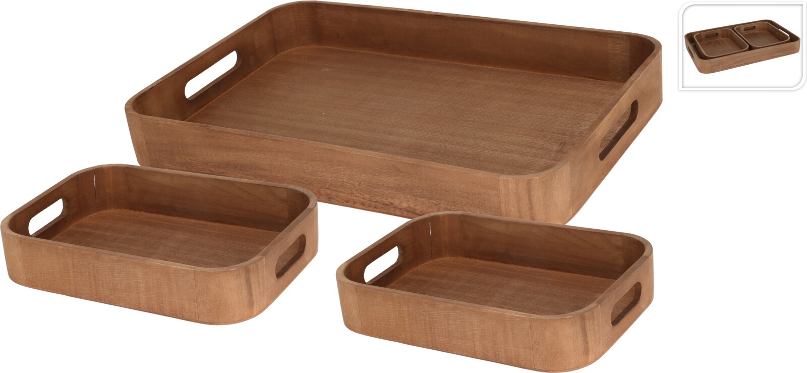 Picture of Set à 3 dienbladen hout (ucl)