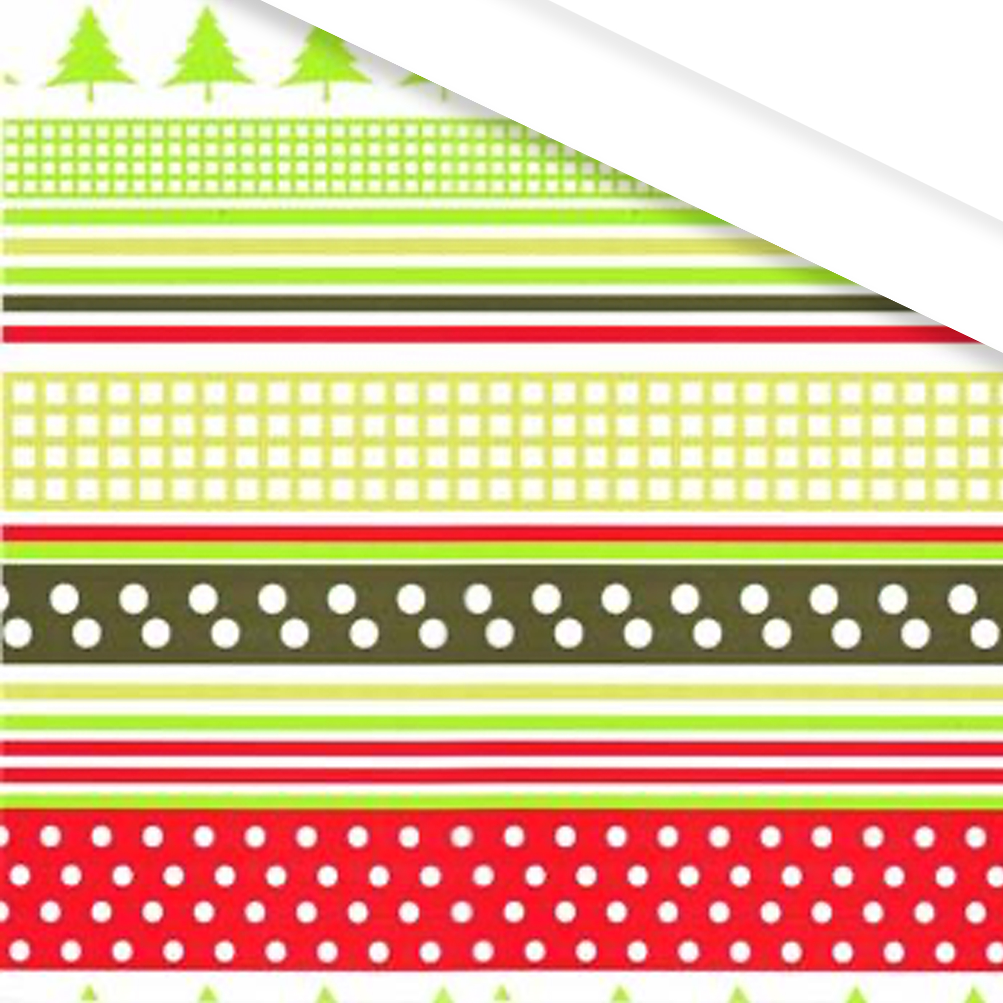 Afbeelding van Rol Kerstpapier 30 cm/260 mtr Tree & dots vichy red (uc)