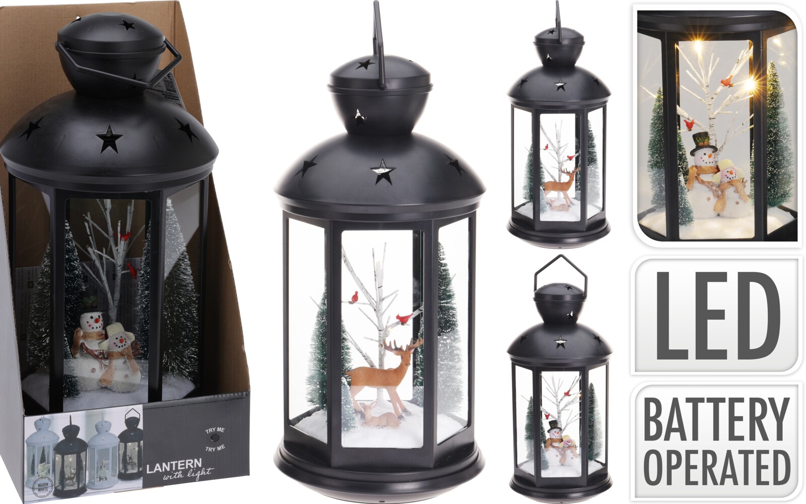 Afbeelding van Lantaarn met kerstscene 43 cm 