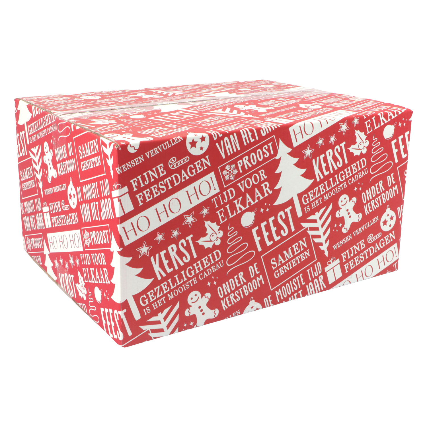 Afbeelding van Kerstdoos G150 Tijd voor elkaar 49x39x15 cm rood