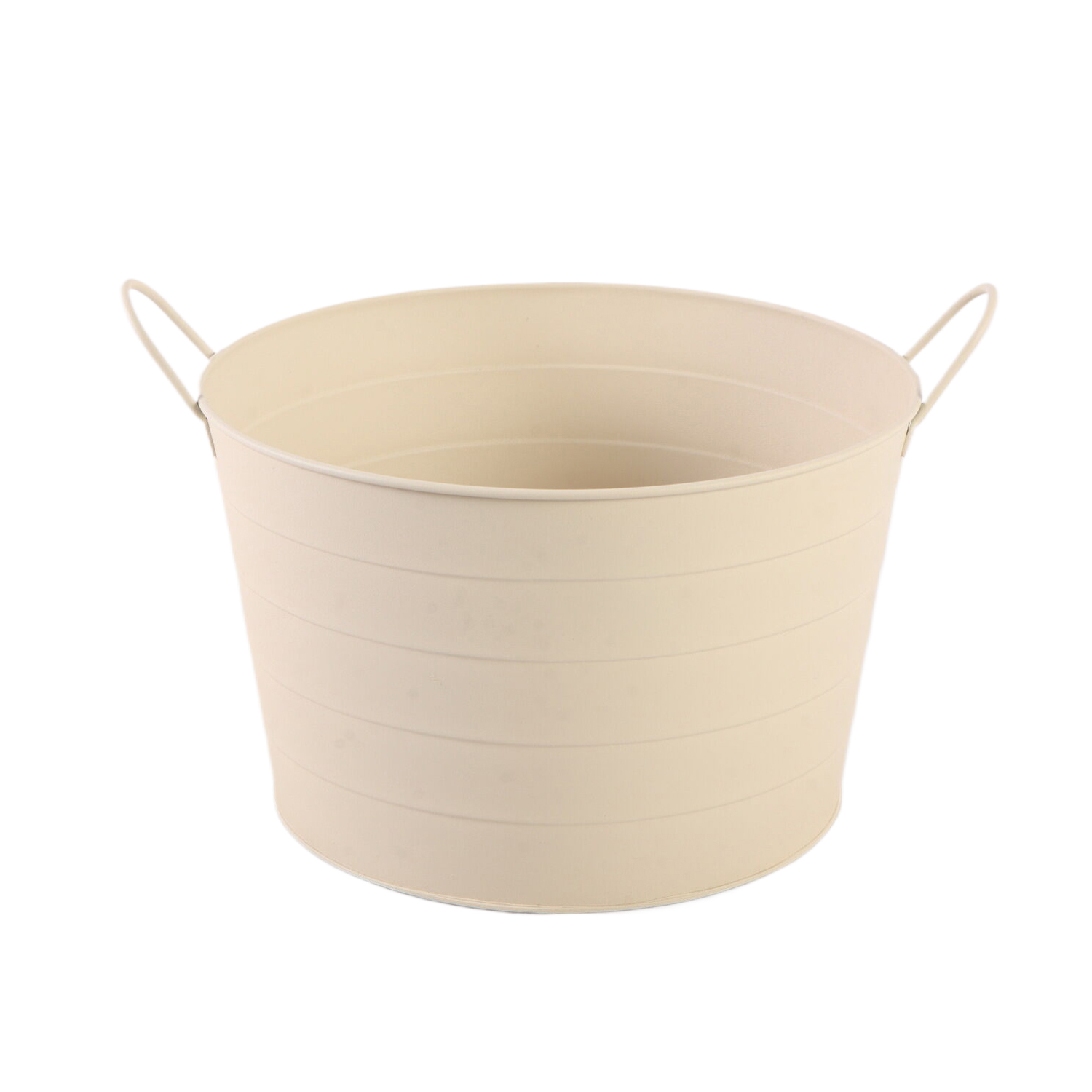 Afbeelding van Metalen bak met oor 32x20/24 cm creme