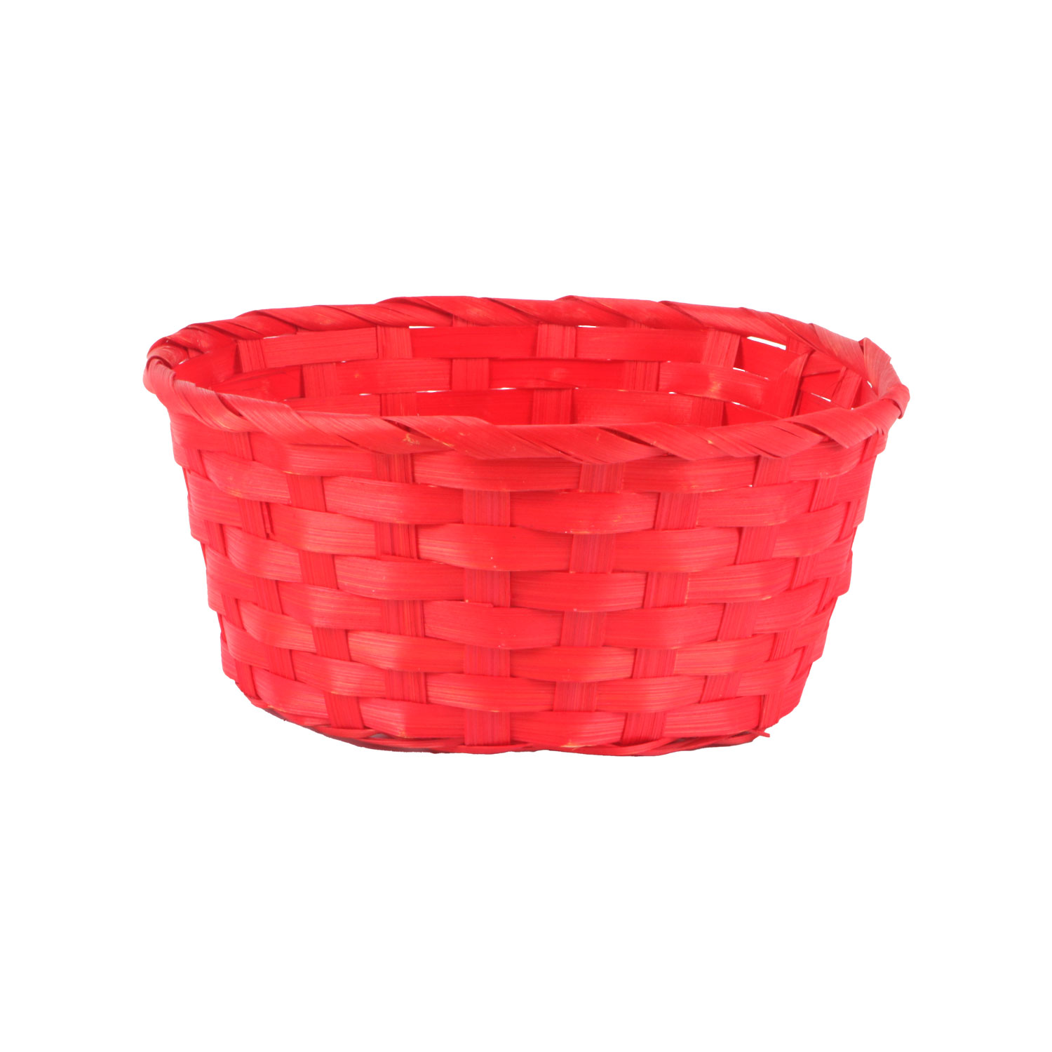 Picture of Bamboo basket round 20x10 cm red