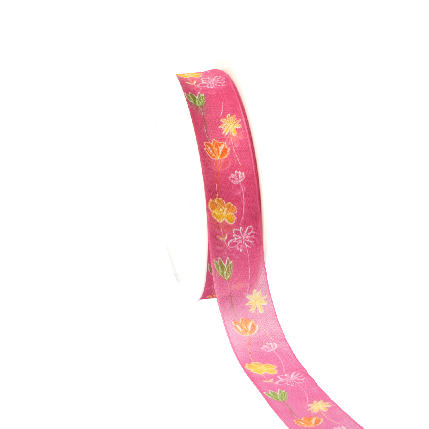 Picture of Rol organzalint 25 mm 20 mtr bloemrijk roze