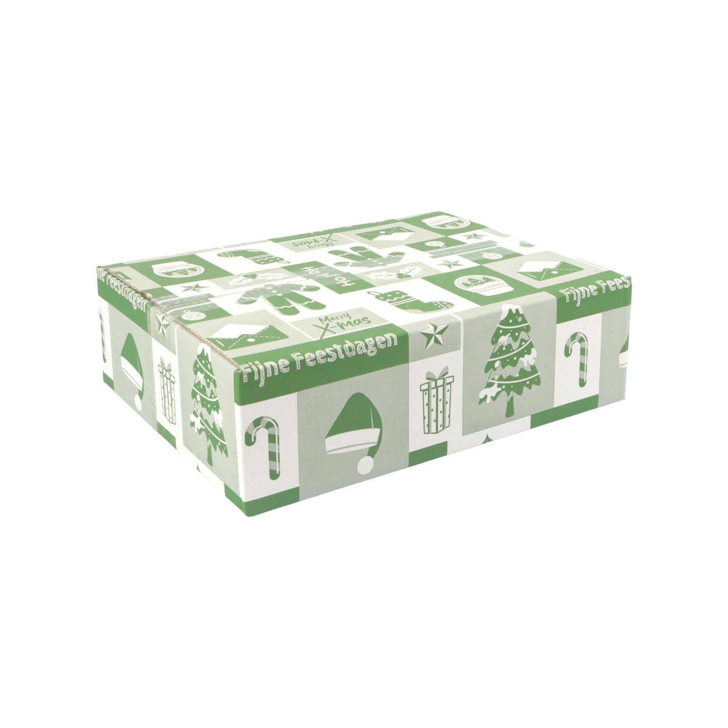 Afbeelding van Kerstdoos C105 Ho ho ho! 39x29x10,5 cm groen