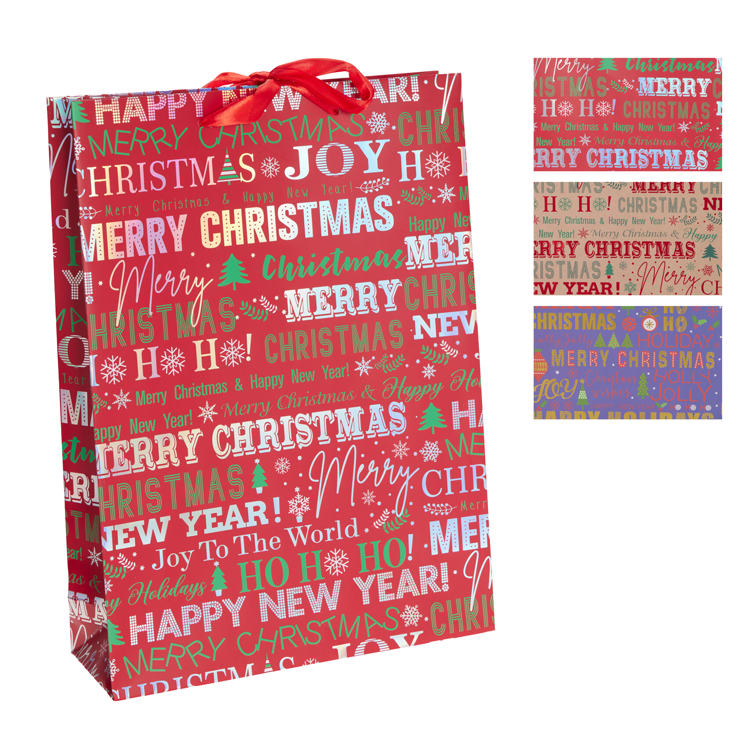 Picture of Pak à 12 draagtas 25+8,5x34,5 cm Merry Christmas assorti