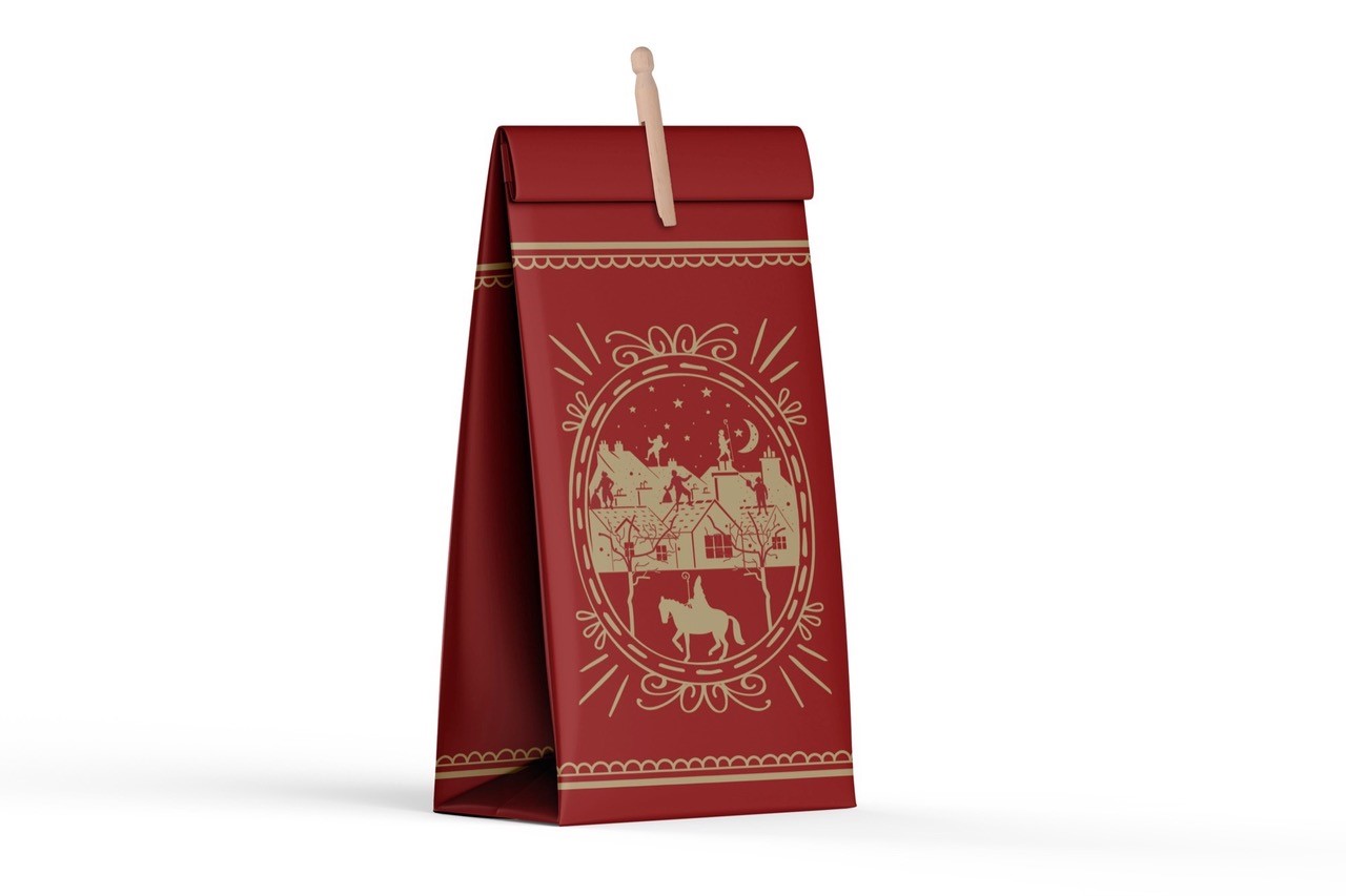 Afbeelding van Pak à 10 kadozak 20+10x47 cm Zak van sinterklaas 2026 incl knijper
