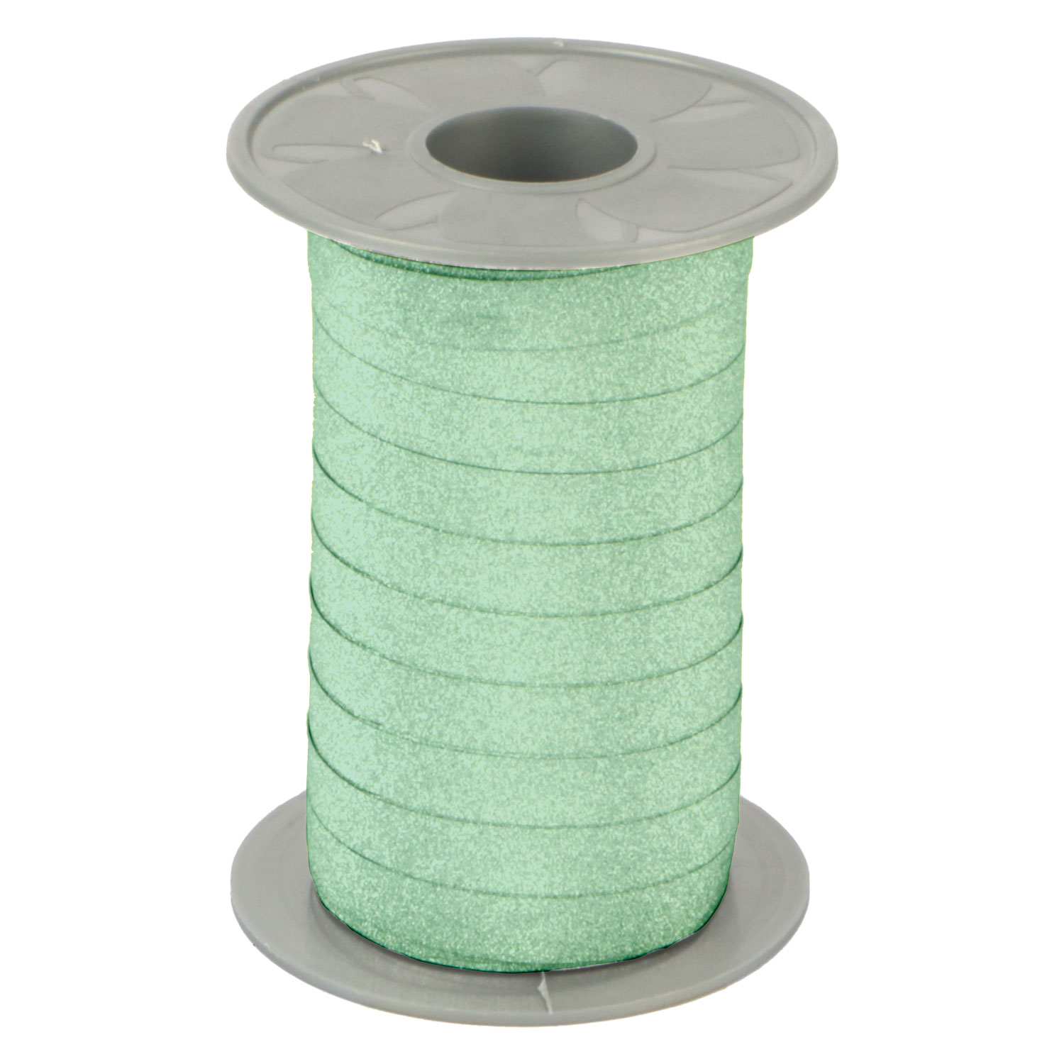 Afbeelding van Rol krullint 10 mm 100 mtr glitter mintgroen