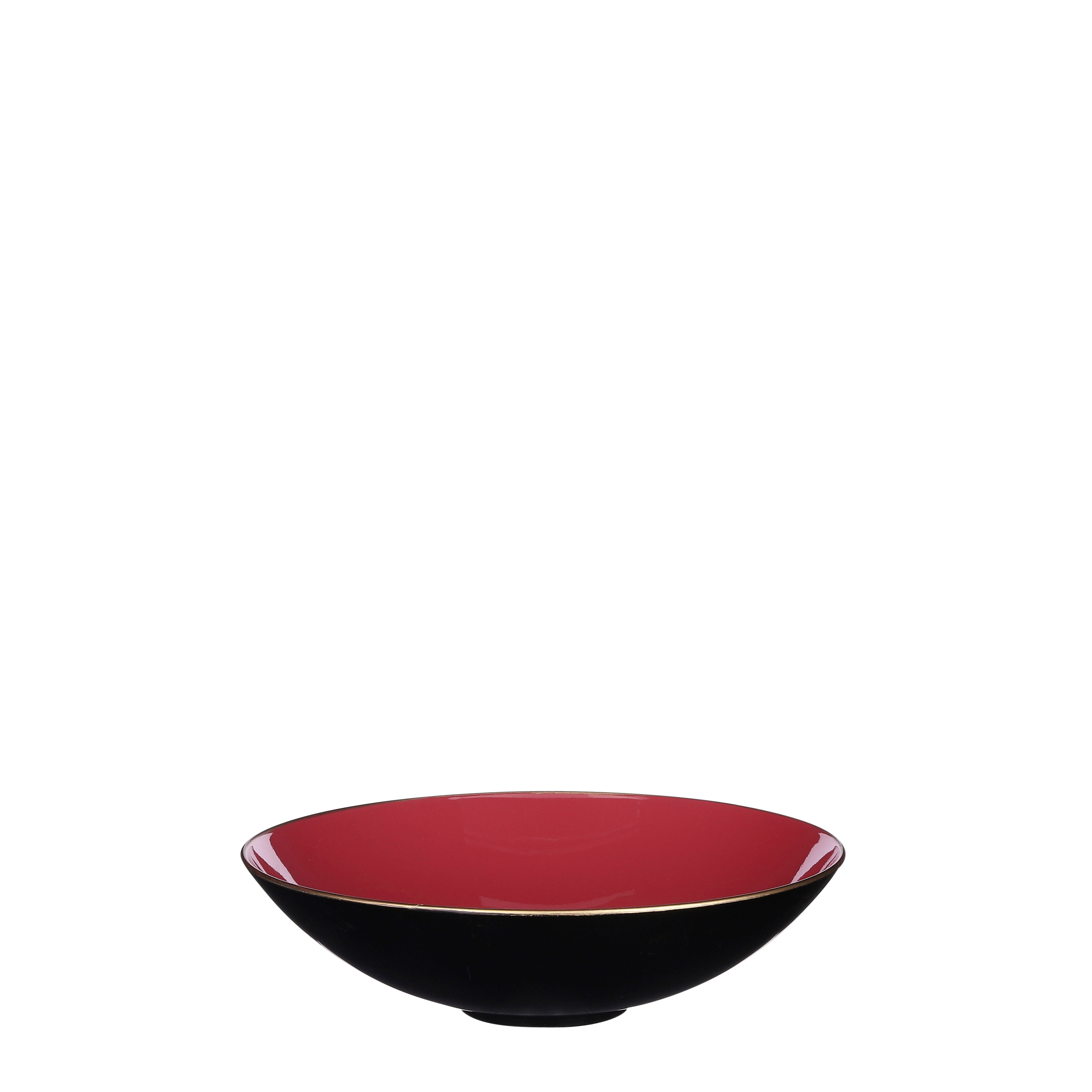 Picture of Kunststof schaal 28x7,5 cm donkerroze/zwart/goud