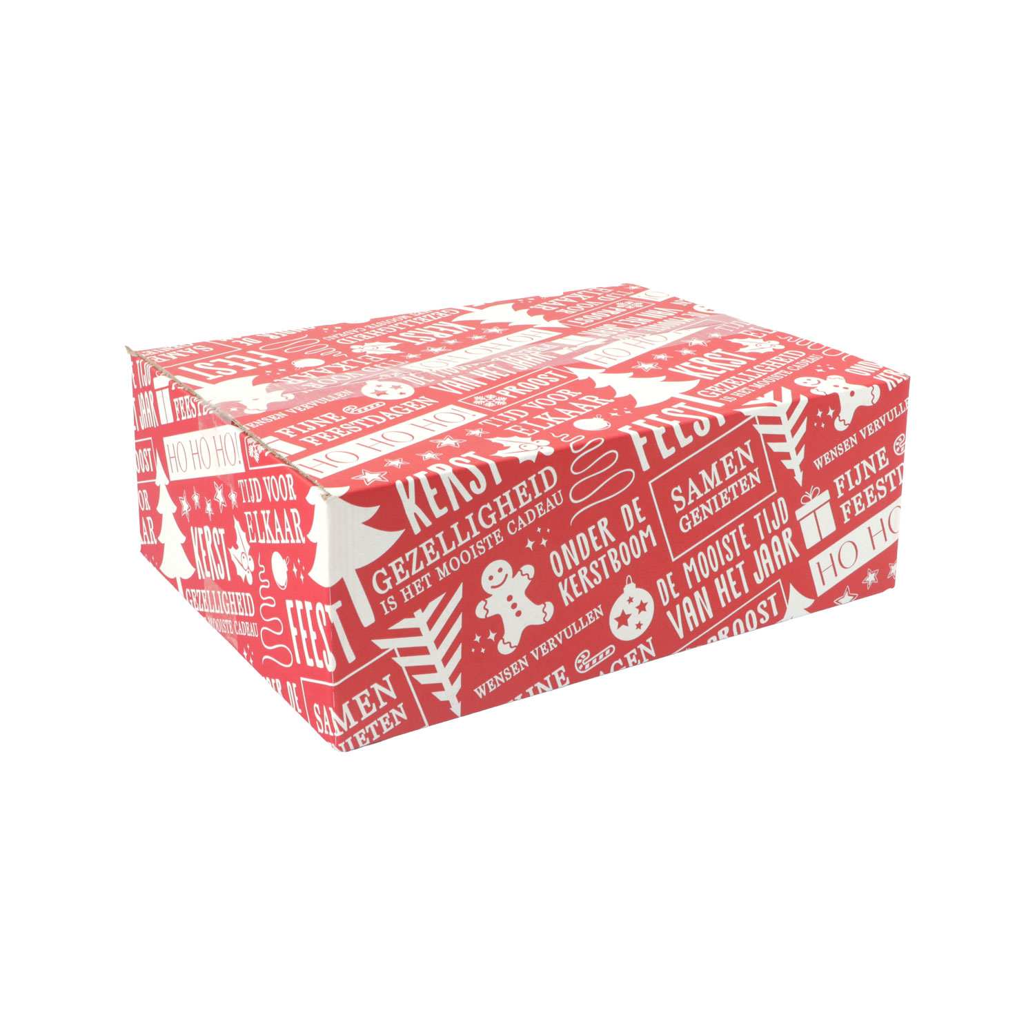 Afbeelding van Kerstdoos C130 Tijd voor elkaar 39x29x13 cm rood