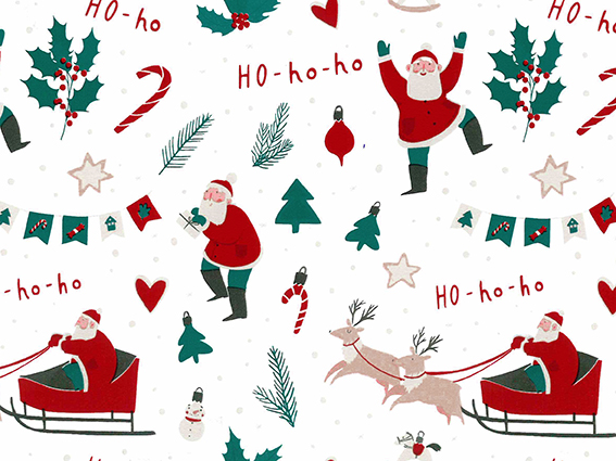 Afbeelding van Rol kerstpapier 50 cm 100 mtr kerstparade