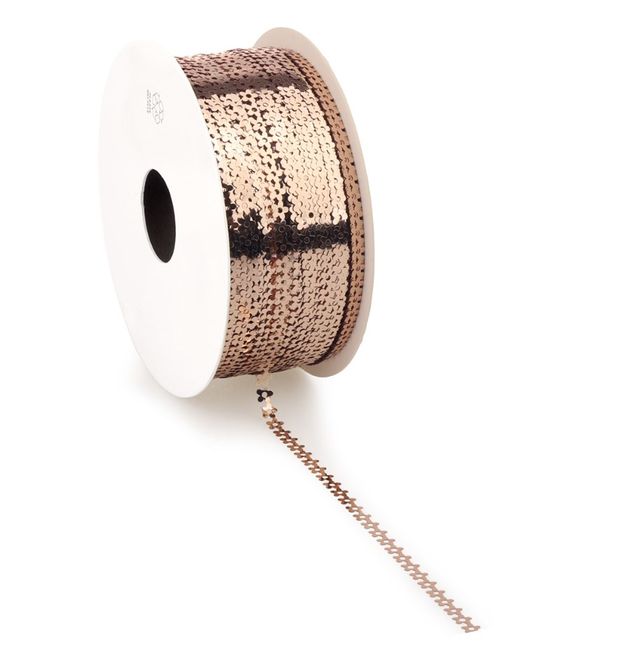 Picture of Rol krullint 5 mm 50 mtr bloemetje champagne goud