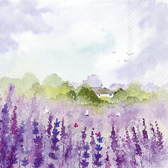 Picture of Pak à 20 servetten 33x33 cm 3 laags lavendel (uc)