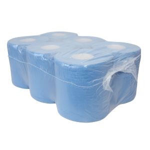 Afbeelding van Pak à 6 midi poetsrol blauw  