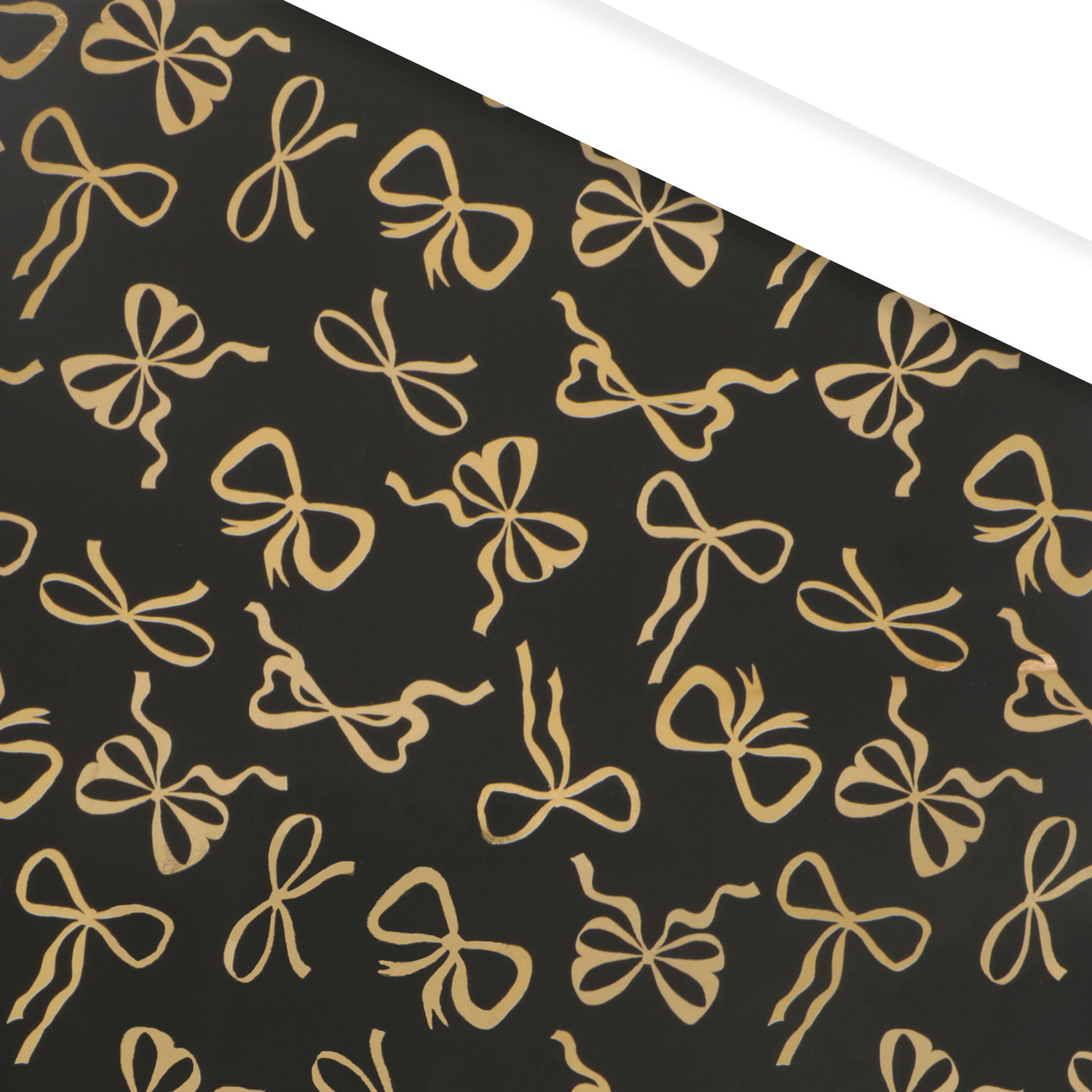 Picture of Rol kadopapier 50 cm 100 mtr strik metallic zwart