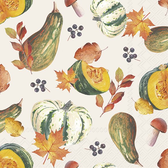 Picture of Pak à 20 servetten 33x33 cm 3 laags Herfst oogst