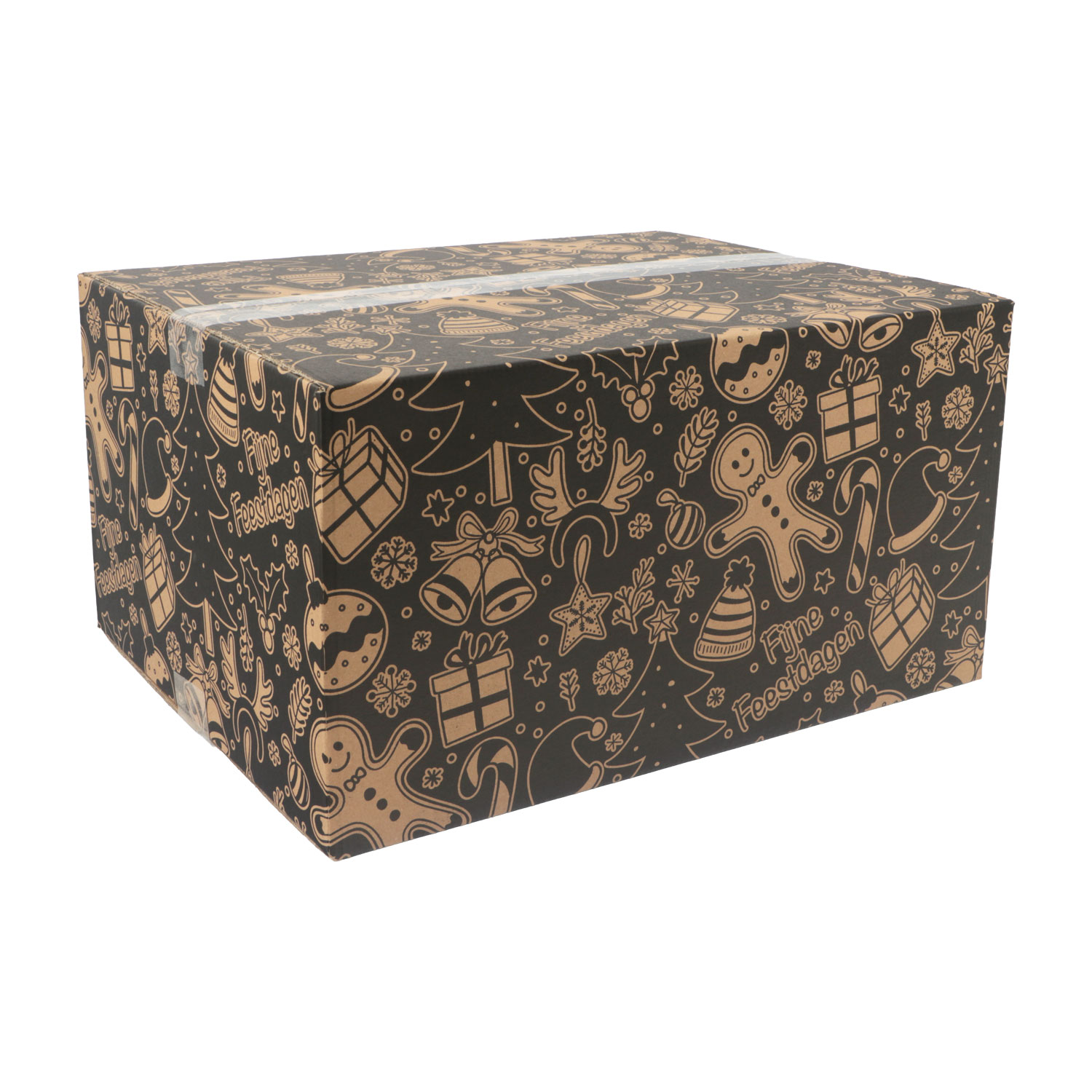 Afbeelding van Kerstdoos D230 Kerstornamenten 45x35x23 cm kraft zwart