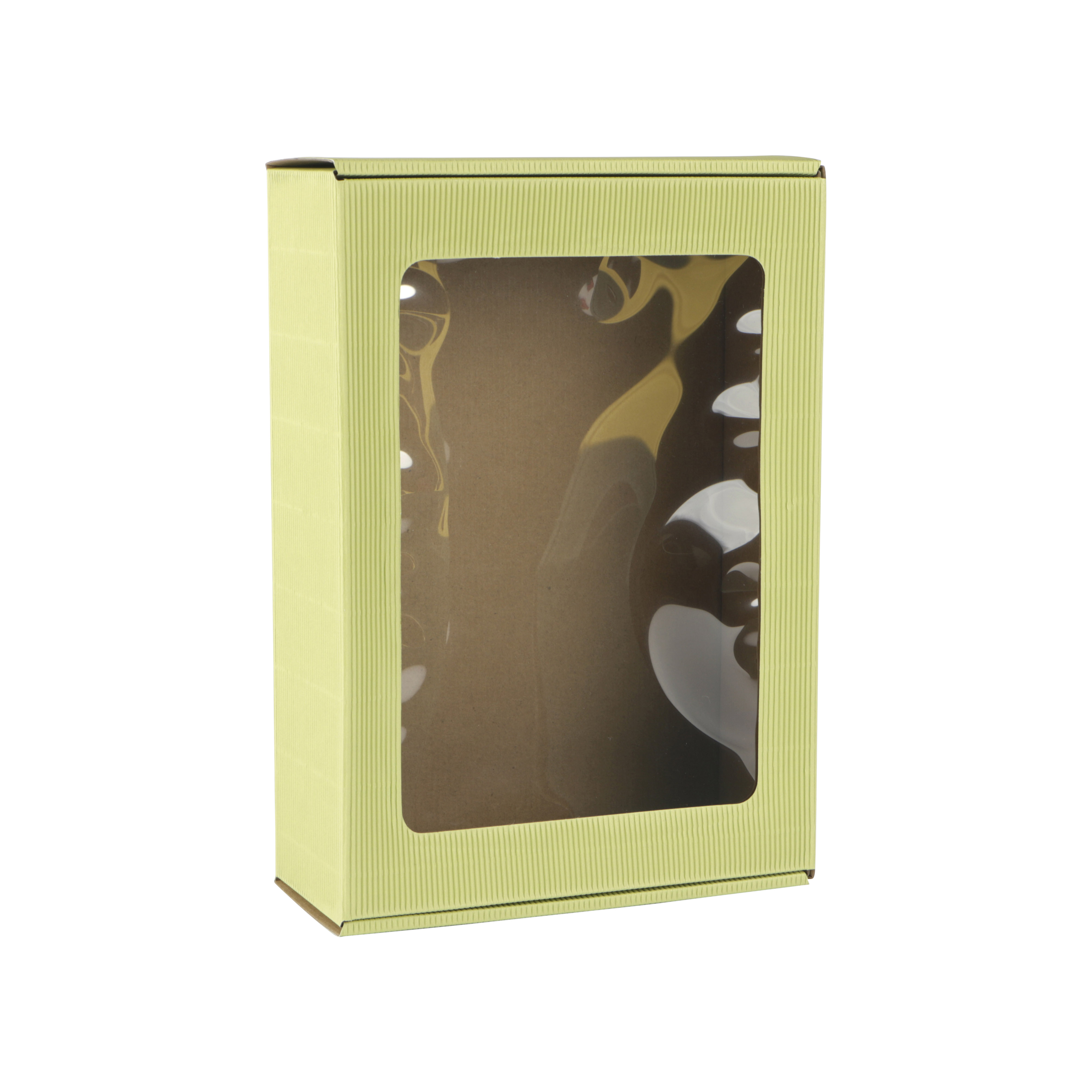 Picture of Pak à 10 vensterdoos 30,5x21x8,5 cm open golf lichtgroen