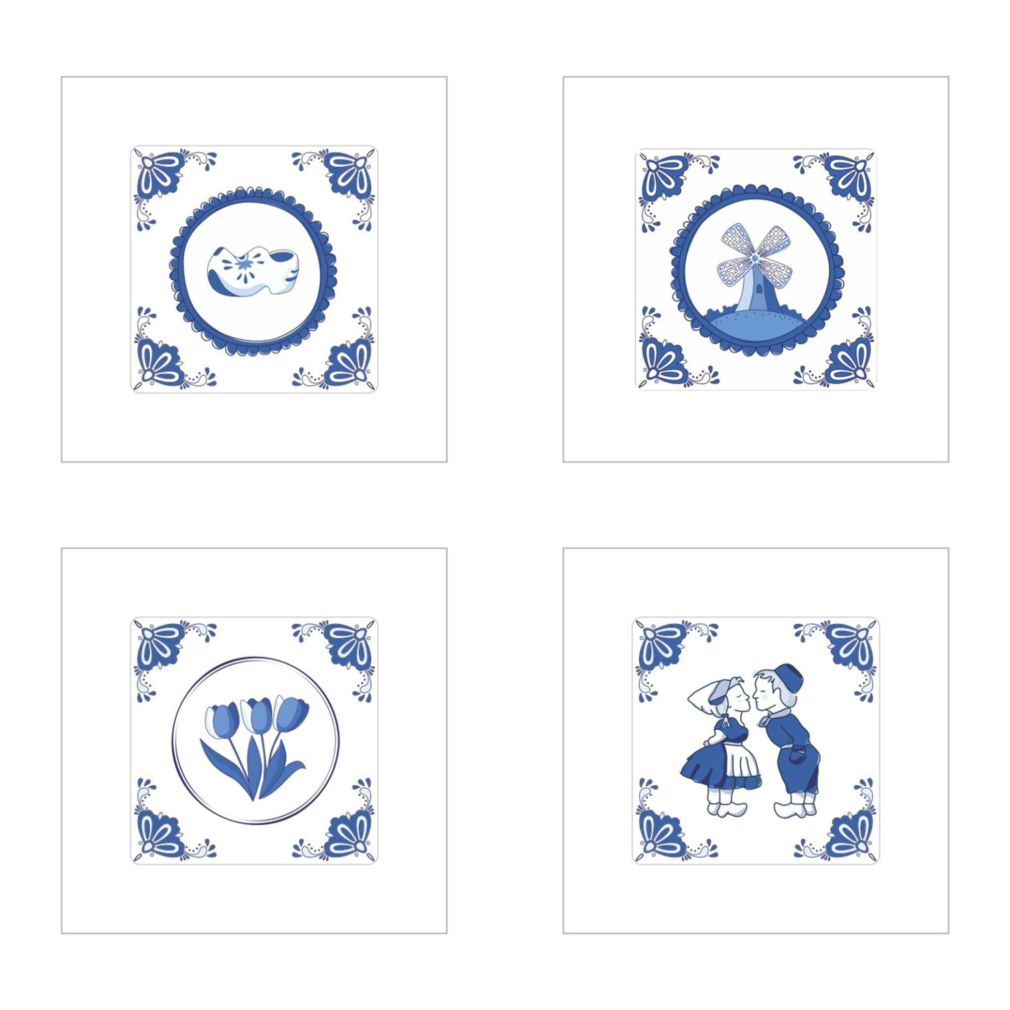 Picture of Ds à 250 kado etiket 4x4 cm Delfts blauw  assorti 