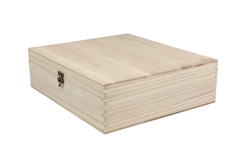 Afbeelding van Scharnierdekselkist 3 fles met blokverbinding extra stevig