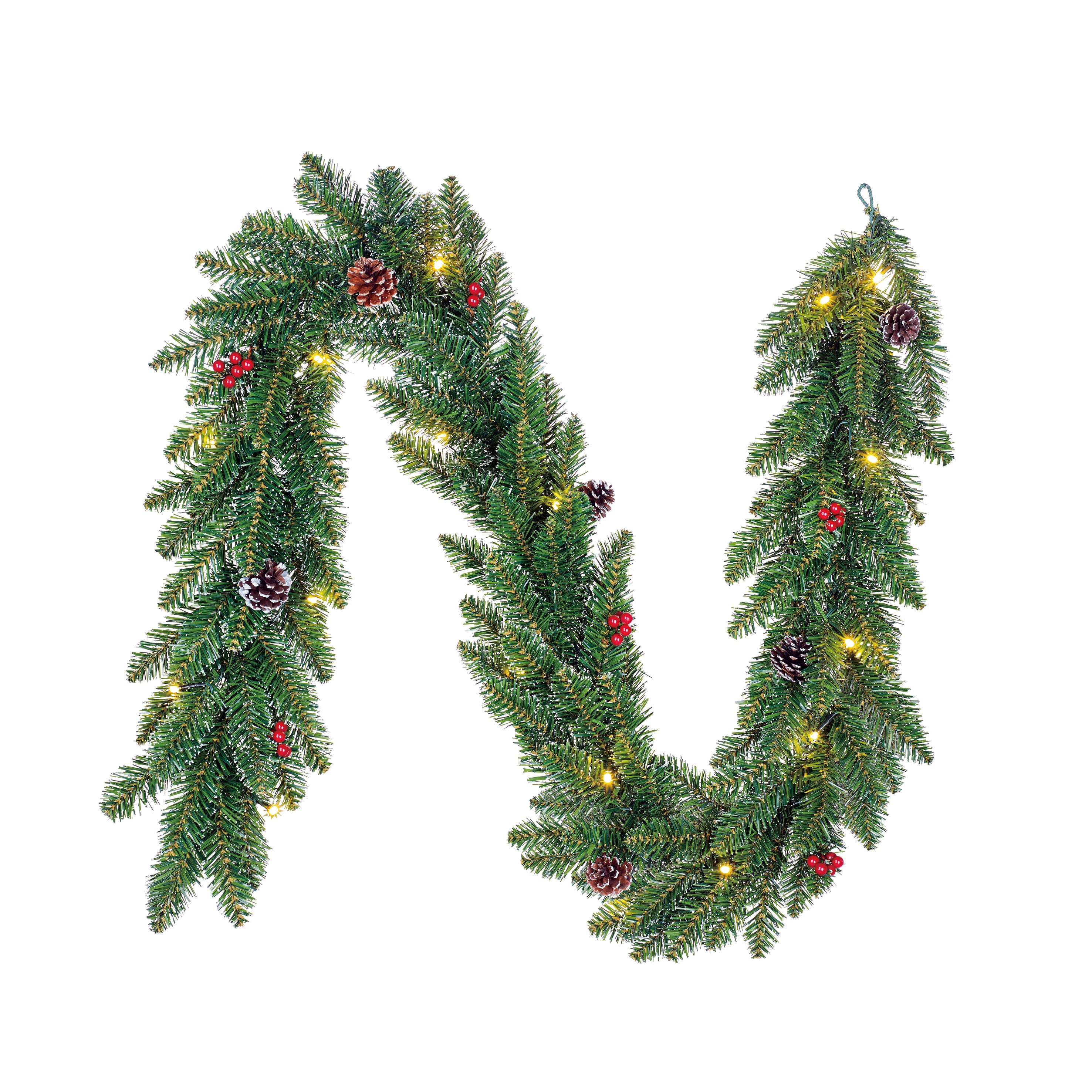 Afbeelding van Kerstslinger 180x25 cm met 20 led lampjes