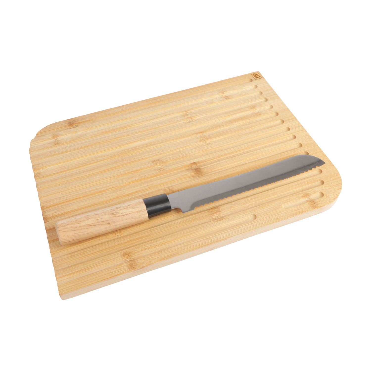 Picture of Bamboe bread board 25x35x1.5 cm + breadknife 33 cm