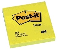 Picture of Pak à 6 Post It 7,6x7,6 cm neon geel