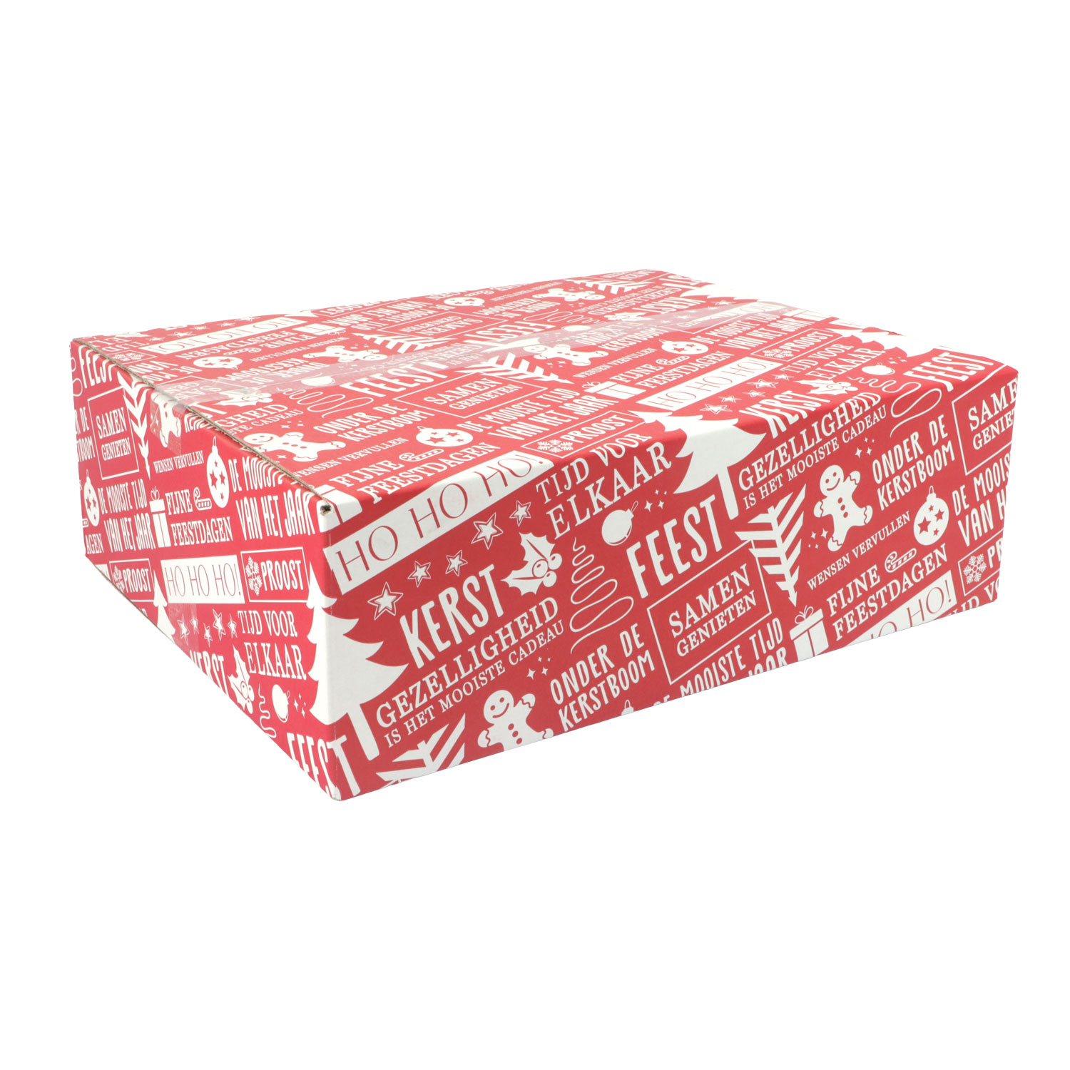 Afbeelding van Kerstdoos D230 Tijd voor elkaar 45x35x23 cm rood