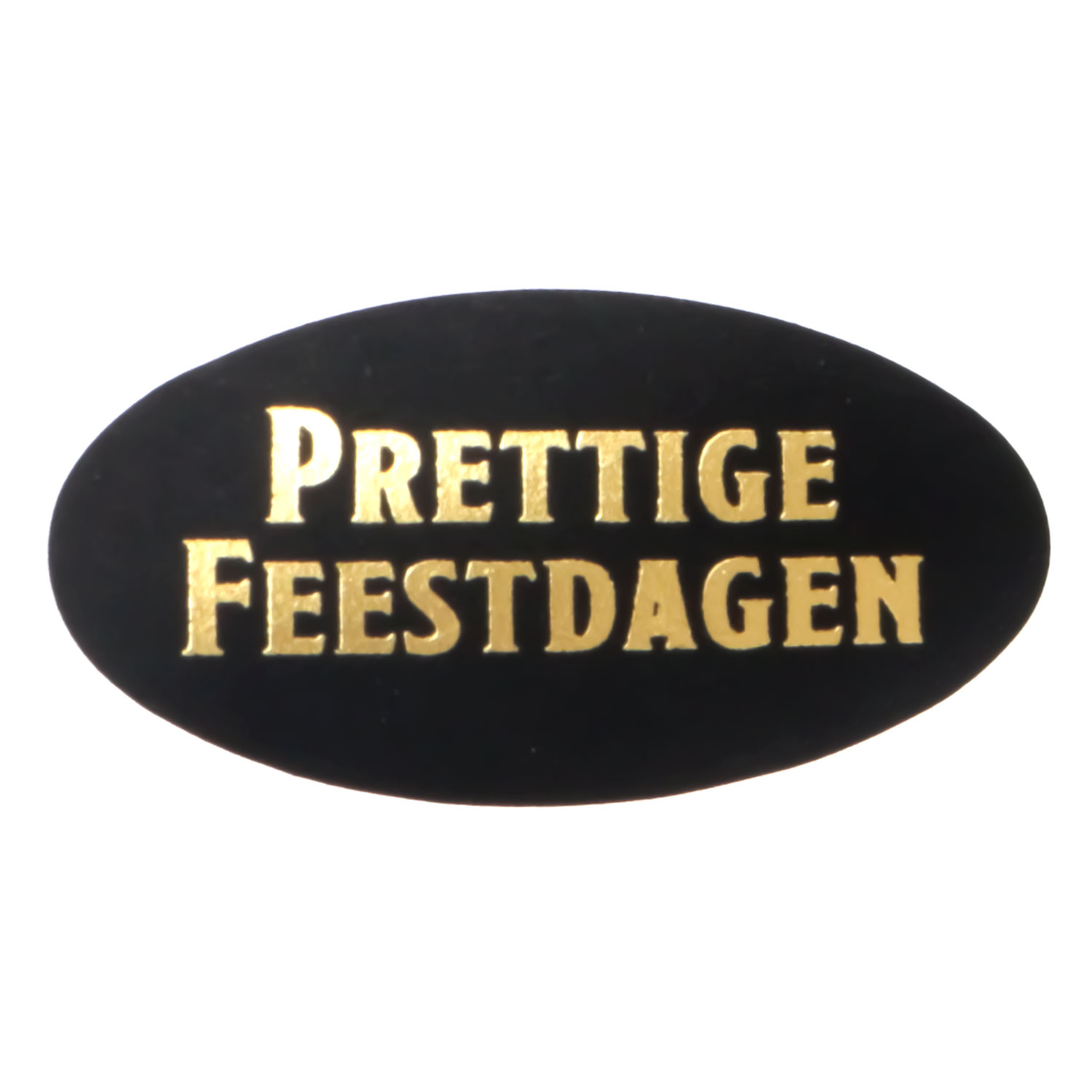 Afbeelding van Ds à 500 kado etiket 4x2,1 cm zwart/goud Prettige Feestdagen