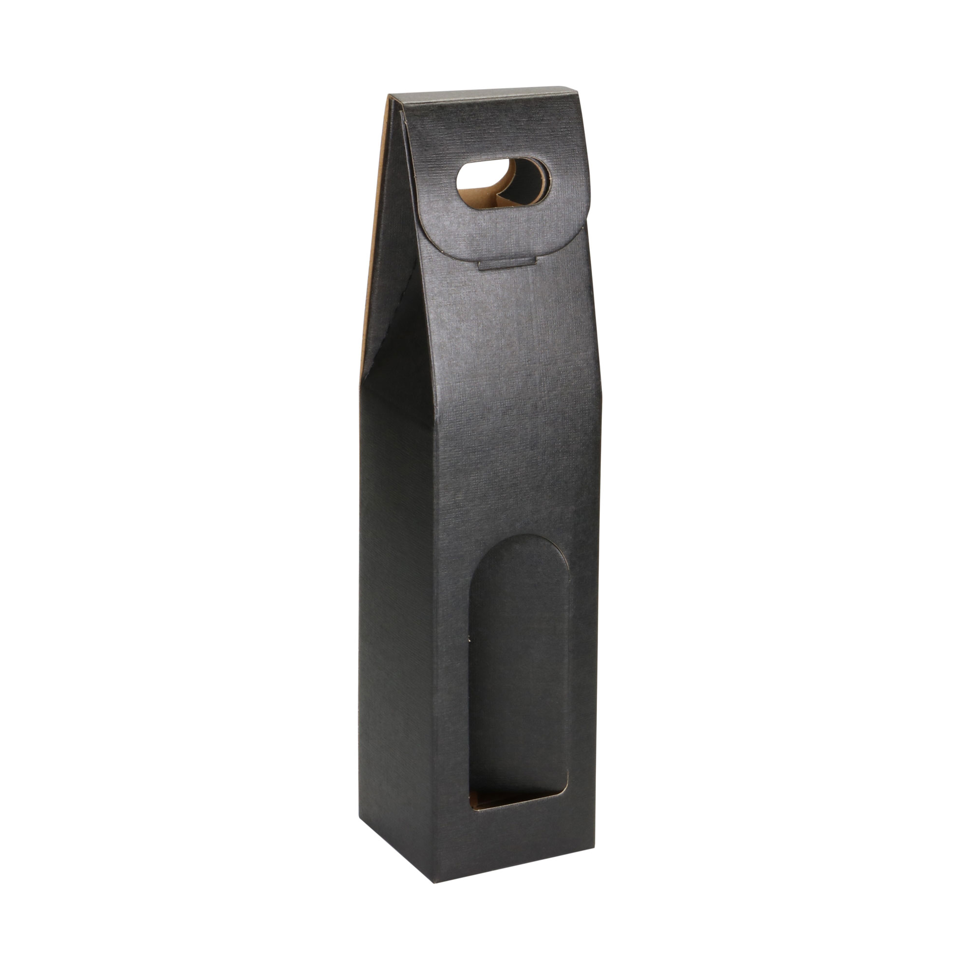 Picture of Draagkarton 1 fles zwart met venster 9x9x38,5 cm