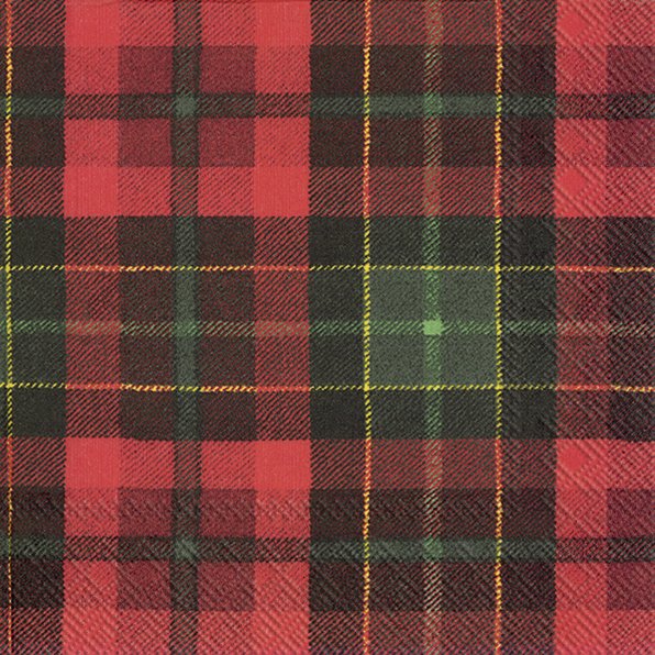 Afbeelding van Pak à 20 servetten 33x33 cm 3 laags Tartan rood