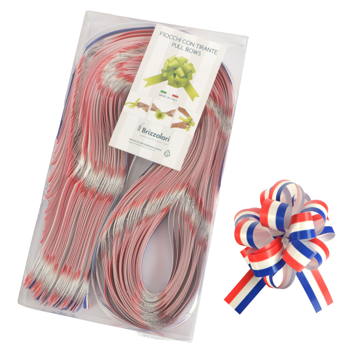 Afbeelding van Pak à 30 trekstrik Ø95 mm 20 mm rood/wit/blauw