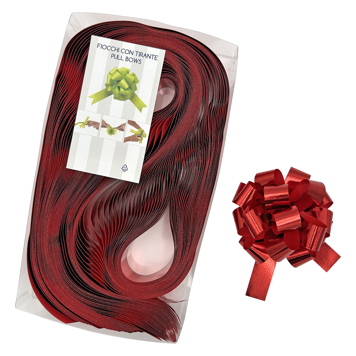 Afbeelding van Pak à 30 trekstrik Ø95 mm 19 mm metallic rood