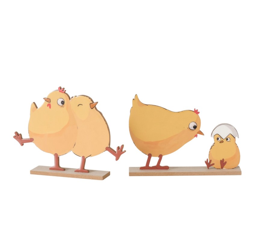 Afbeelding van Kuiken staand 19 cm hout 2 assorti
