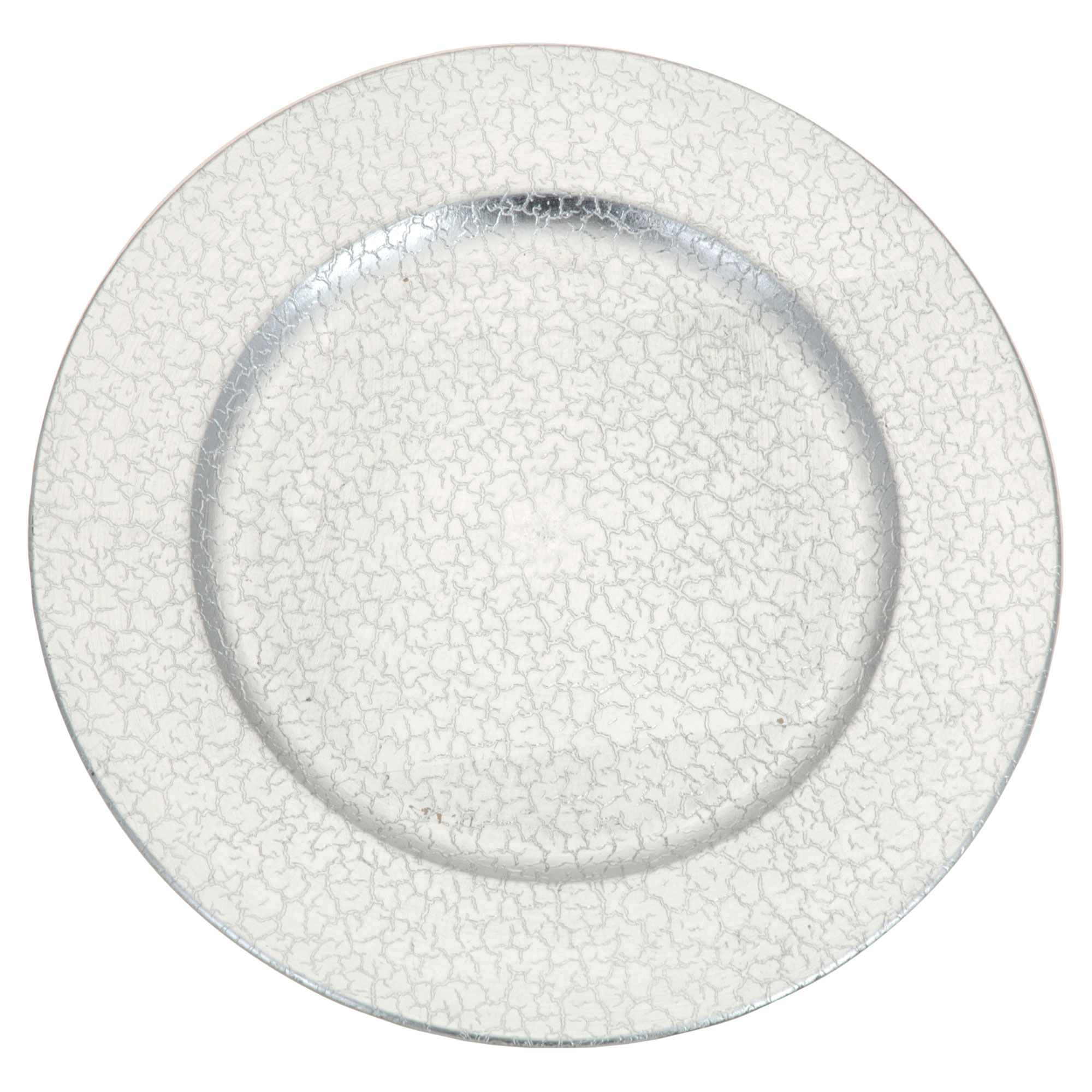 Picture of Kunststof onderbord 33 cm glanzend zilver craquelé (uc)