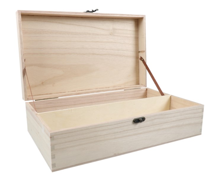 Afbeelding van Scharnierdekselkist 2 fles met blokverbinding extra stevig