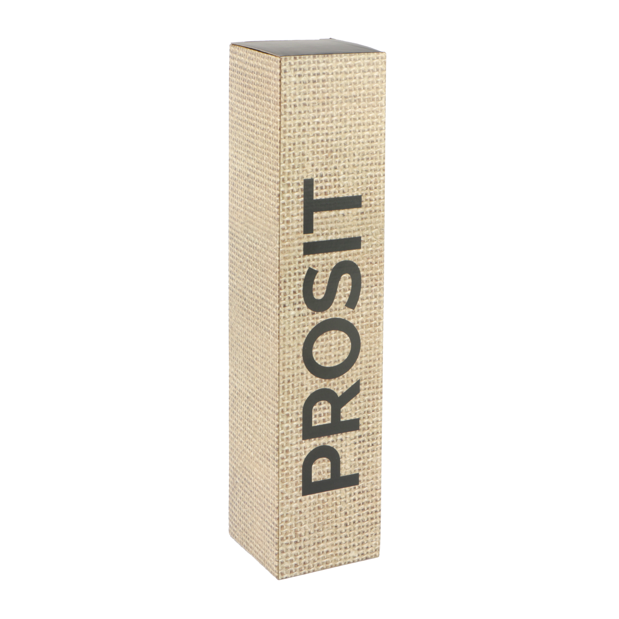 Picture of Kokerdoos 1 fles jute look Prosit zwart 8x8x35,6 cm