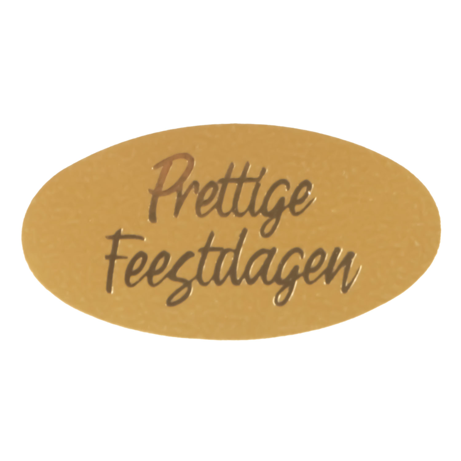 Afbeelding van Ds à 500 kado etiket 4x2,1 cm goud Prettige Feestdagen