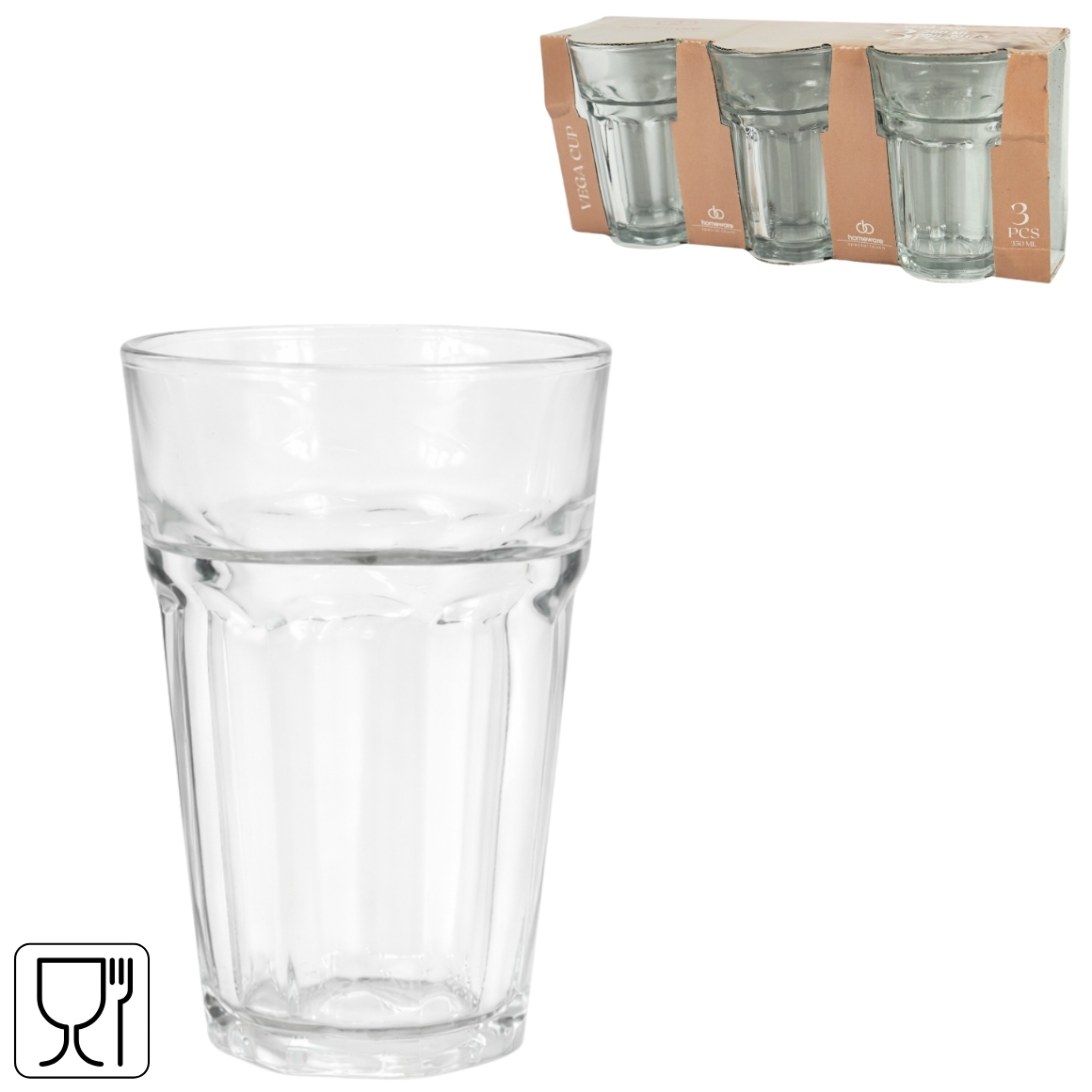 Afbeelding van Set à 3 longdrinkglazen 350 ml