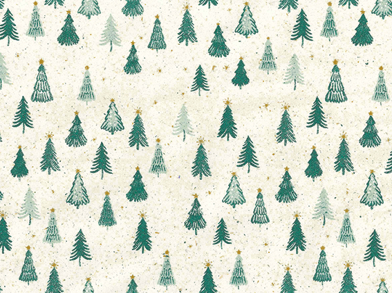 Afbeelding van Rol Kerstpapier 50 cm 100 mtr kerstbomen eco