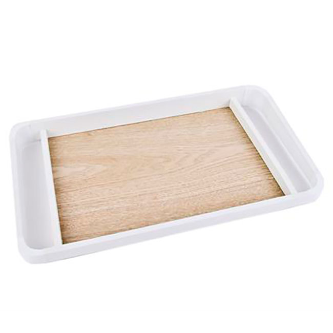 Picture of Luxe houten dienblad 35x25x 4 cm wit met greepranden (uc)