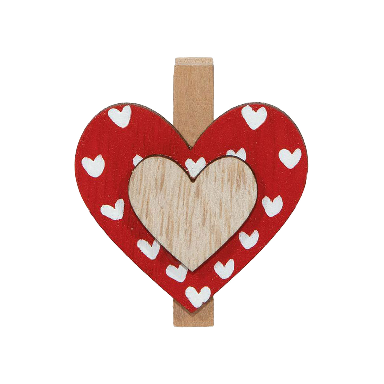 Afbeelding van Set à 9 hart op knijper 4,5x4 cm