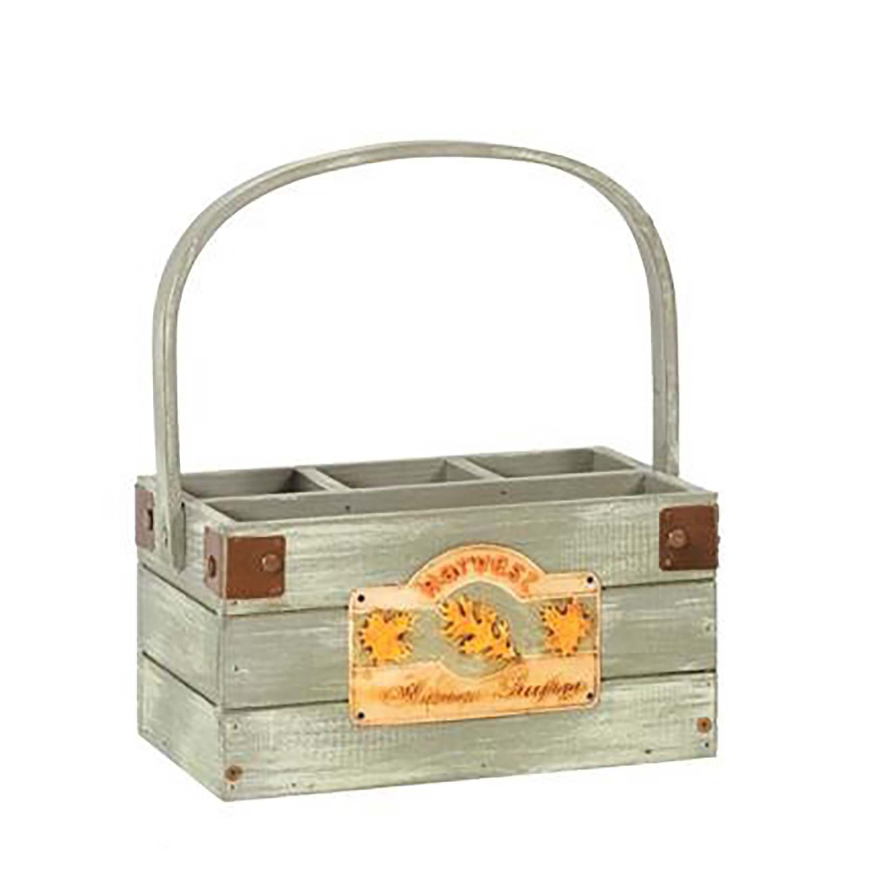 Afbeelding van Houten draagbak 25x15x13 cm 4 vakken Harvest (uc)