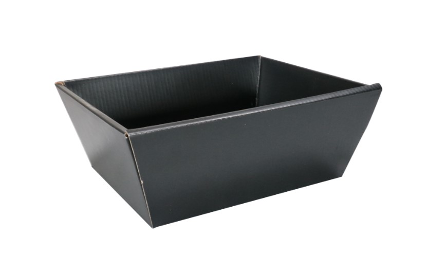 Afbeelding van Ds à 10 krimp kartonnen mand 26x21x10 cm zwart
