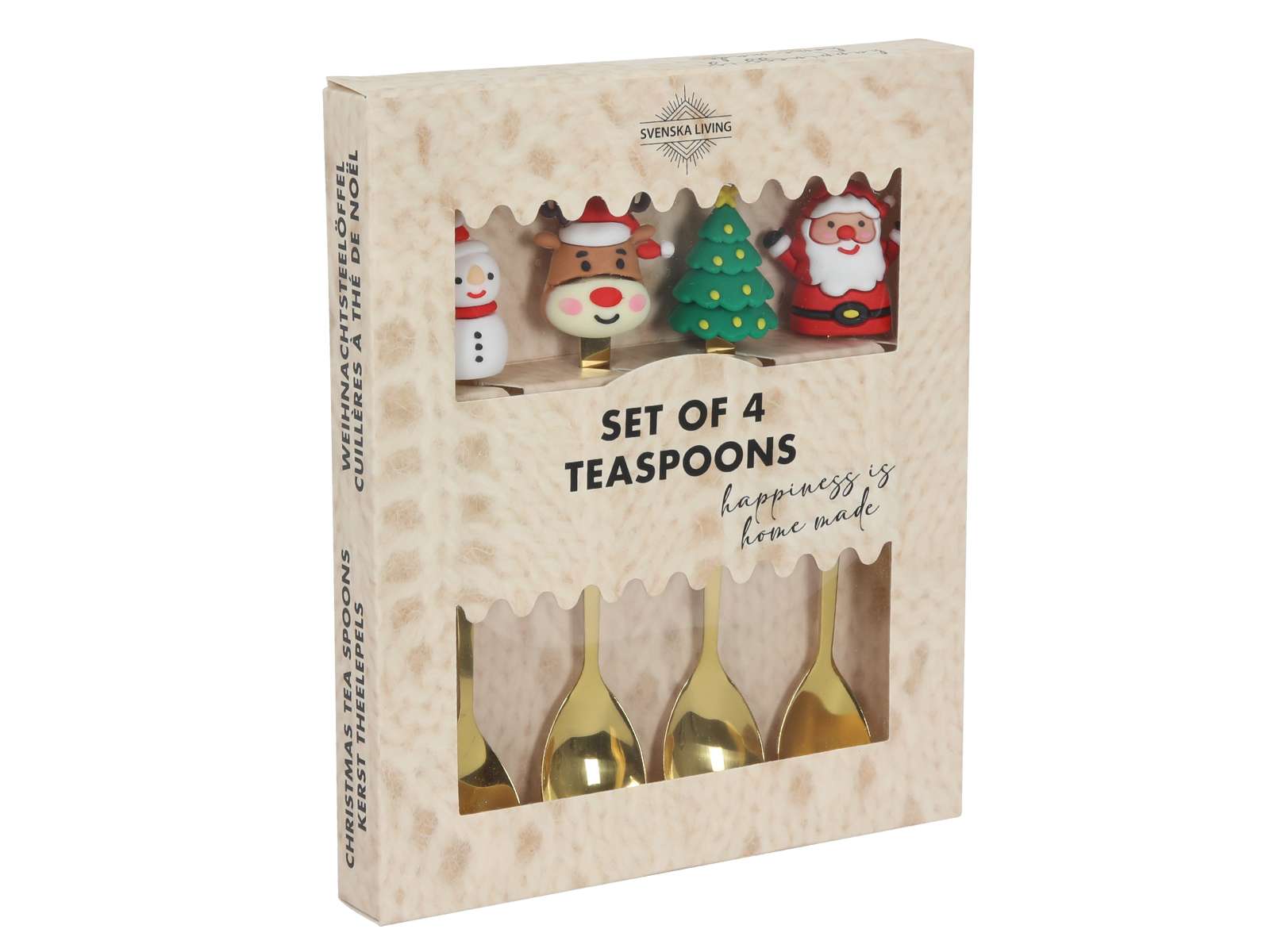 Picture of Set à 4 theelepel kerst 13 cm goud