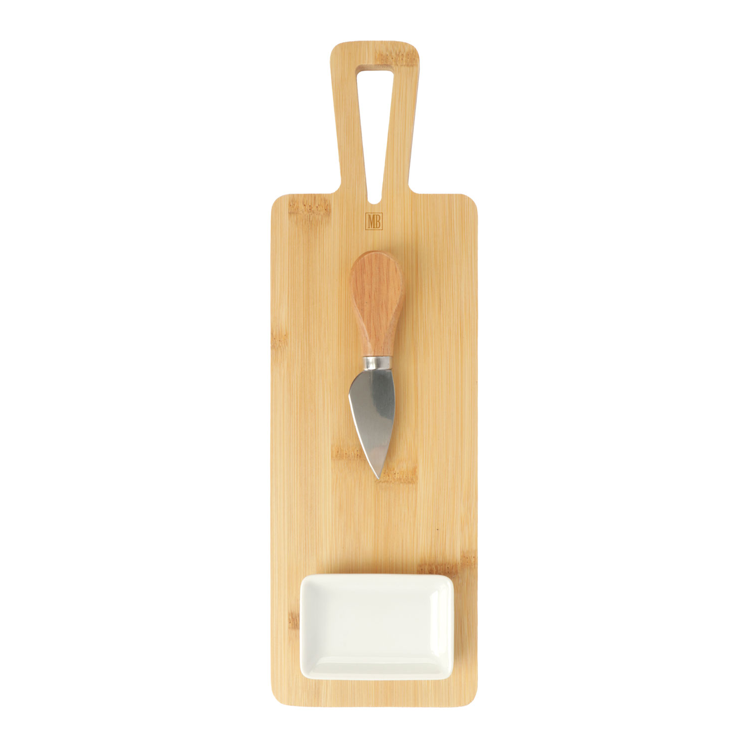 Picture of Bamboe tray 35x11x1 cm + knife and dish 8x5.5x1.5 cm