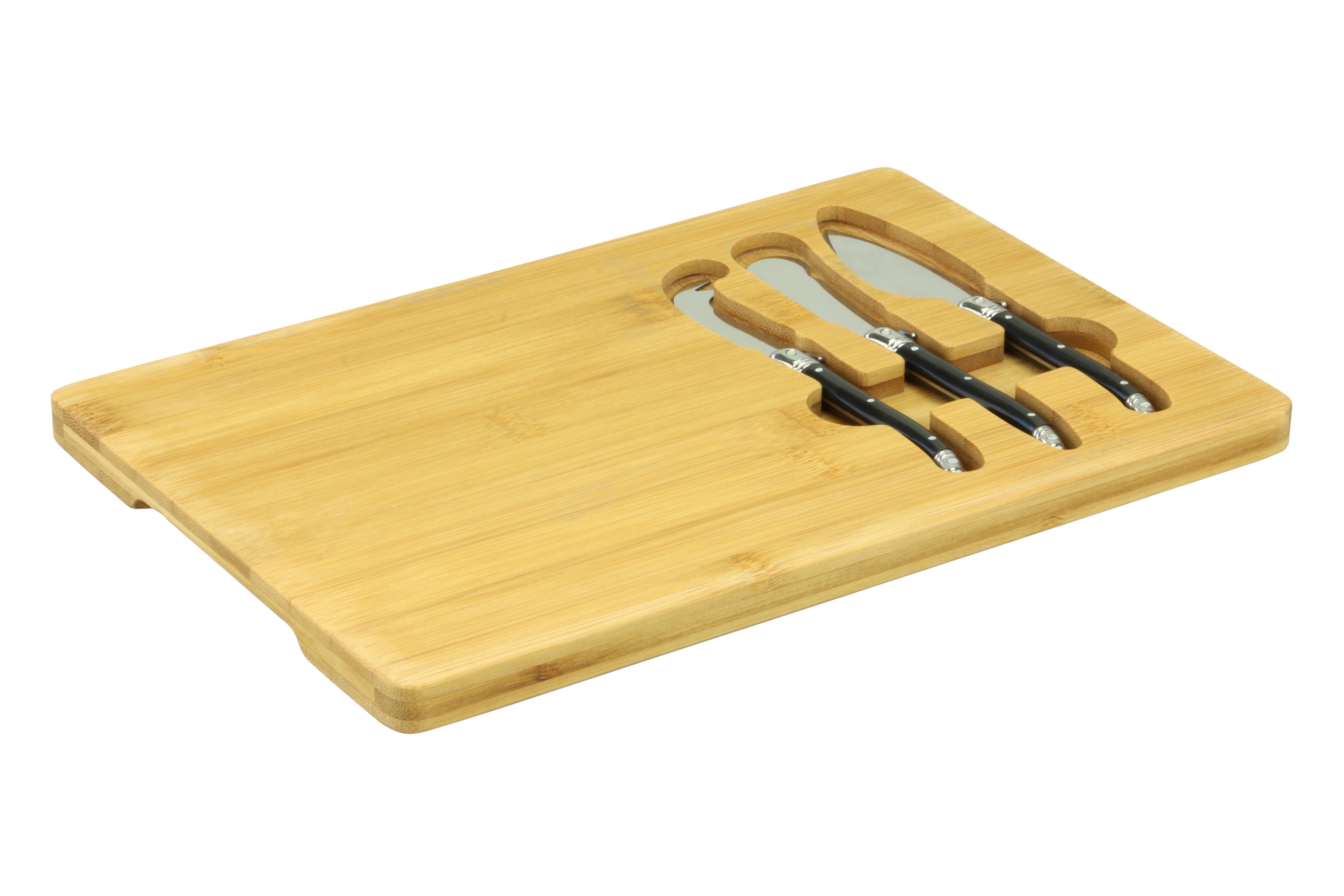 Picture of Bamboe kaasplank 30x20x1,5 cm met 3 mesjes 