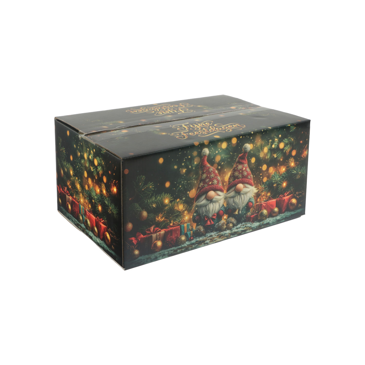 Afbeelding van Kerstdoos A140 Fijne Feestdagen 31x20x14 cm Gnoom
