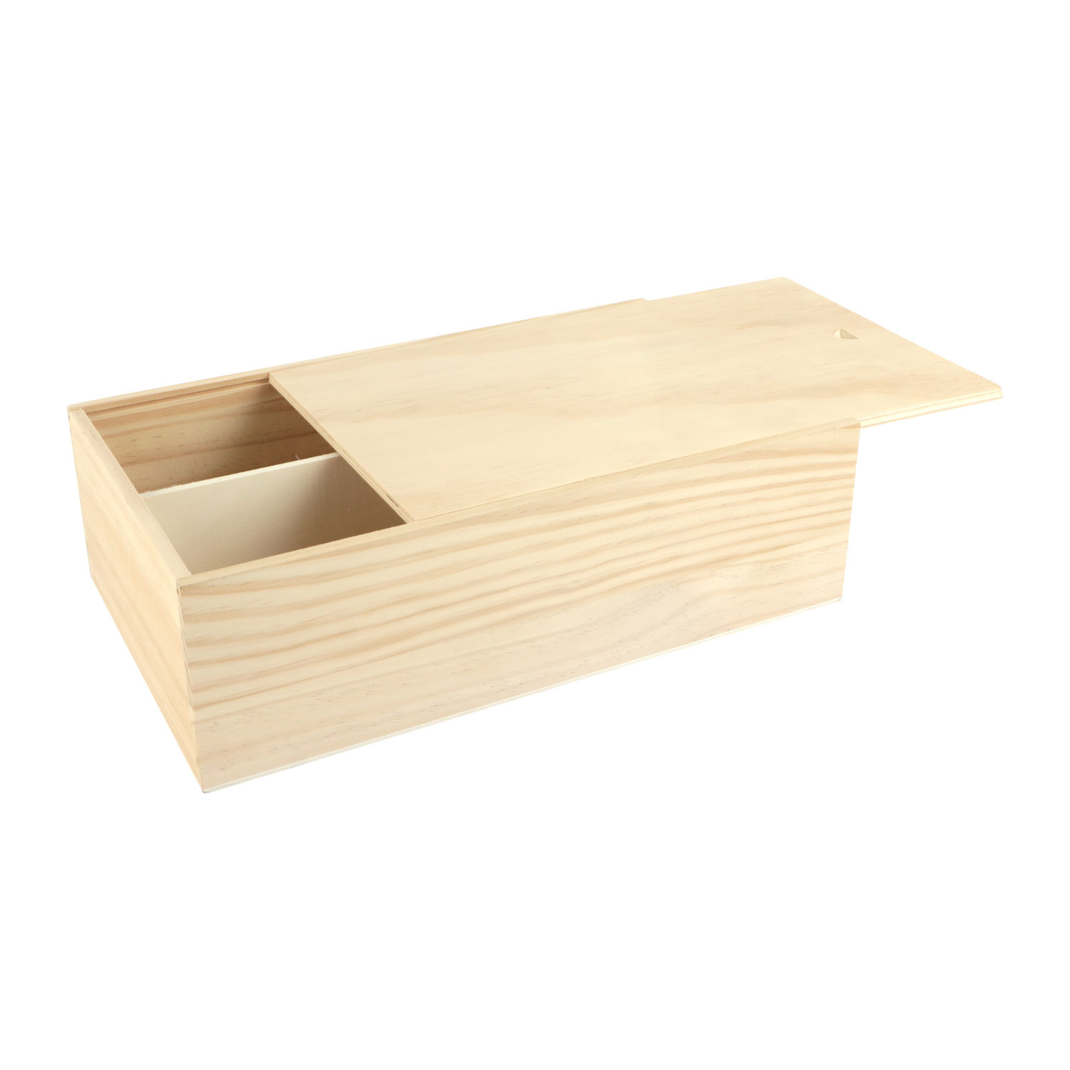 Afbeelding van Kist met houten schuifdeksel, 2 fles